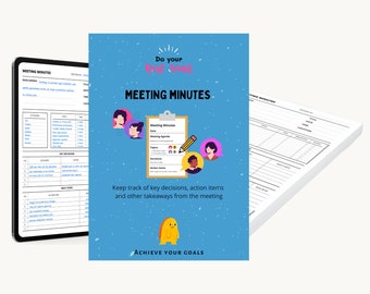 Meeting Minutes, Meeting Notes, Meeting Agenda, Meeting Minutes Template, Team Meeting Template, Note Taking Template, Business Report, PDF