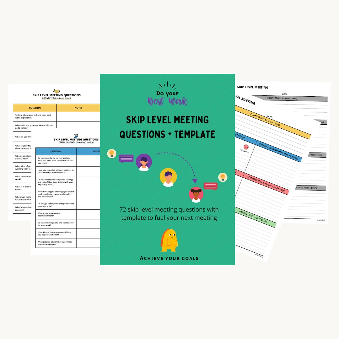 Skip Level Meeting Questions Template Printable, Meeting Notes, Meeting Skip Level Meeting Questions Template Printable, Meeting Notes, Meeting