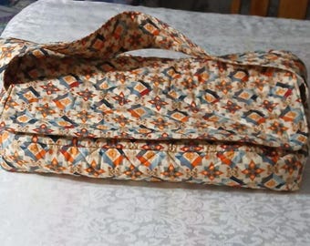 XL Long Insulated Casserole Carrier, Quality Handmade Quilted, Vintage Starflower