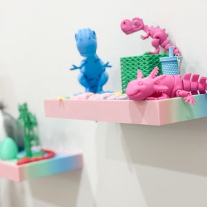 Pastel Rainbow 3D Printed Shelf – Kids Room Decor