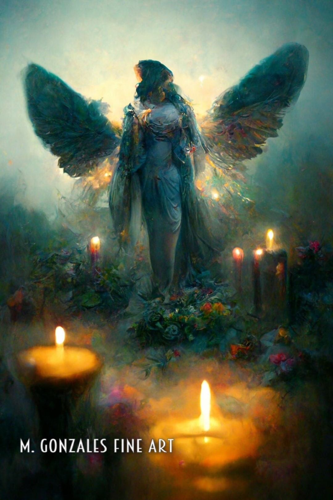 Abstract Memorial Angel Printable Altar Print Spiritual Art - Etsy