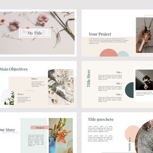 Neutral, Warm and Pastel Colours Powerpoint Template - Elegant, feminine, classy, simple, presentation slides