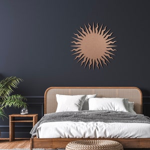 Sun metal wall art, boho sun burst, sunrise / sunset wall decor, sunrays, minimalist sun, celestial decor, black, bronze, silver and white
