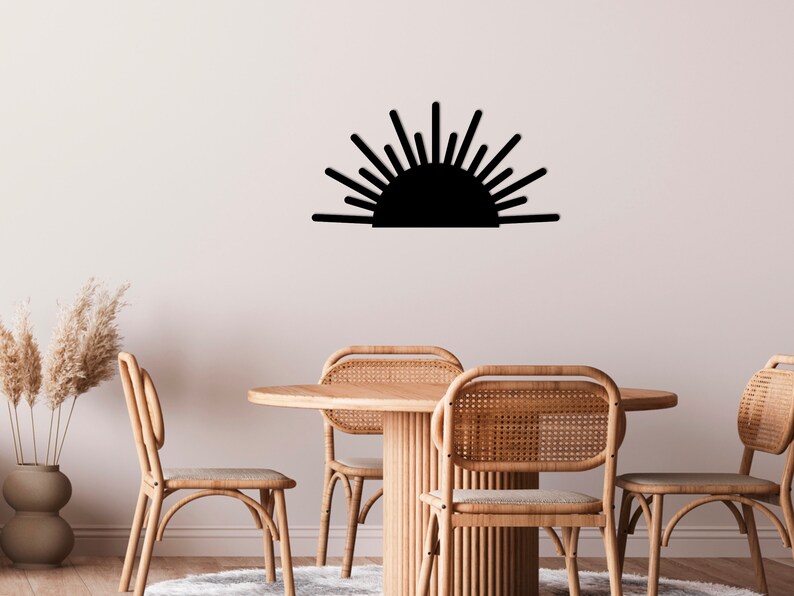 Sun Metal Wall Art Sunrise Sun Burst Boho Wall Decor Etsy