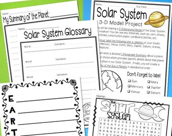 Solar System Writing Design Solar System Writing Template