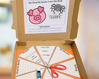 Pizza Box Book Report Template | Project Directions, Rubric & Example Photos | Creative Book Report Idea | Fun Book Report for Kids | PDF