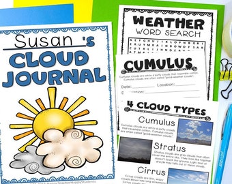 Types of Clouds Journal | Types of Clouds Writing Activity | Types of Clouds for Kids | Homeschool Weather | Printable PDF | Cloud Tracker