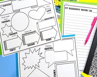 Biography Graphic Organizer: Famous People Research Poster (Digital Download)