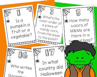 Halloween Trivia Game for Kids | 20 Halloween Trivia Questions | Halloween Party Game (Digital Download)
