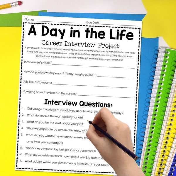 Career Interview | Career Exploration | Day in the Life | Career Day Activities | Digital Download | Career Day for Kids Activity