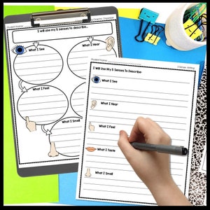 5 Senses Graphic Organizer | 5 Senses Worksheet | Five Senses Writing Activity | 5 Senses Printable | 5 Senses Preschool or Elementary | PDF