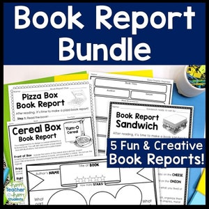 Book Report Bundle, 5 Printable Book Report Templates for Kids, Creative Book Report Bundle for Elementary, Five Book Reports for 3rd - 5th