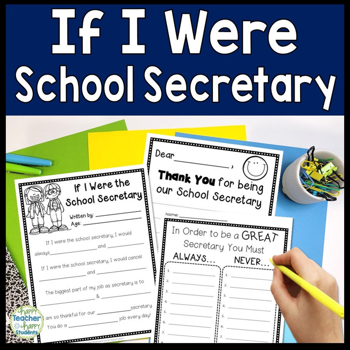If I Were School Secretary School Secretary Appreciation Day School Secretary Thank You Card