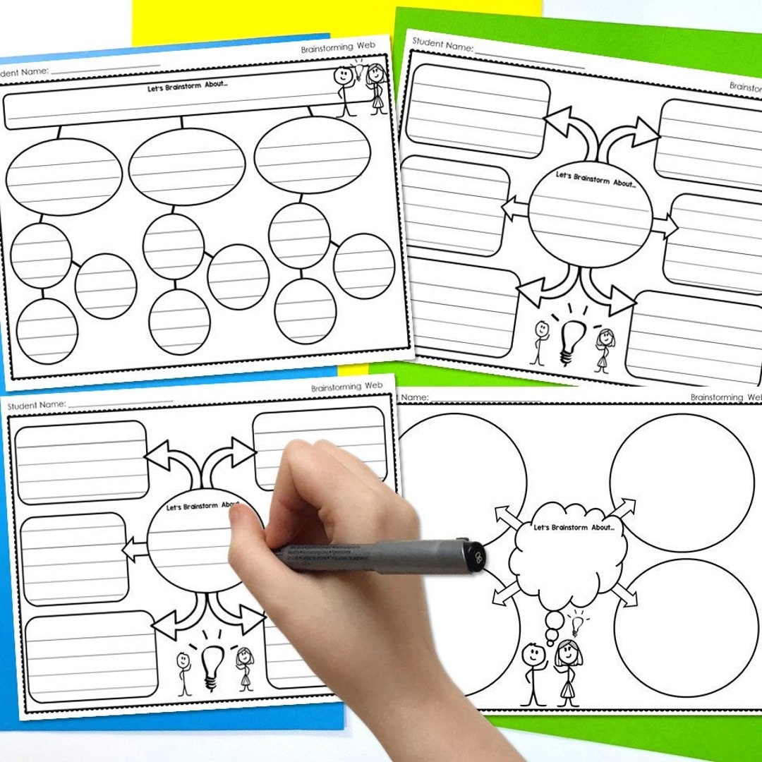 Printable Brainstorming Graphic Organizer Brainstorm Web for Kids Mind Printable Brainstorming Graphic Organizer Brainstorm Web for Kids Mind