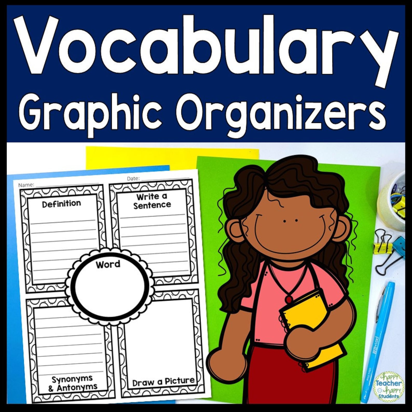 Vocabulary Poster | Vocabulary Graphic Organizer in 3 Sizes ...