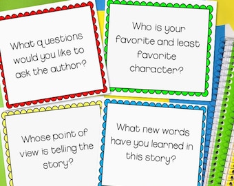 Printable Book Club Question Cards: 24 Book Club Discussion Questions for Any Fiction Book (Digital Download)