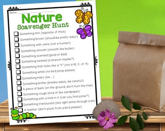 Nature Scavenger Hunt for Kids: Outdoors Scavenger Hunt for Kids (Digital Download)