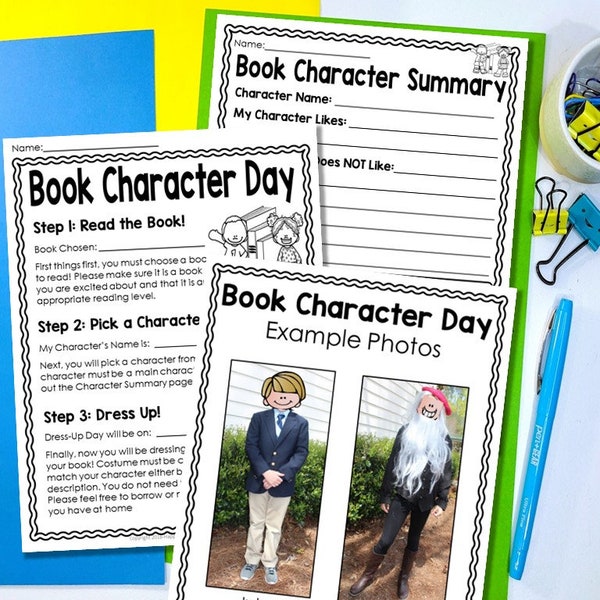 Storybook Character Dress Up Day | Book Character Dress Up Parade | Dress Up as Favorite Book Character Day | Use for Halloween Parade | PDF
