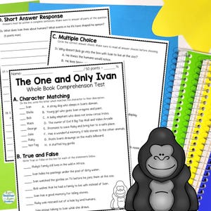 The One and Only Ivan Test | 4-Page The One and Only Ivan Quiz with Answer Key | The One and Only Ivan Assessment  | Digital Download PDF