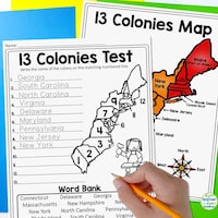 13 US Colonies & Their Capitals Labeling Worksheet Map - Editable ...