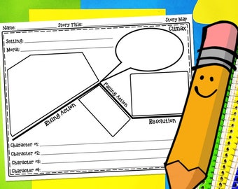 Story Map Grafik Organizer: Plot Diagramm Vorlage (Digitaler Download)