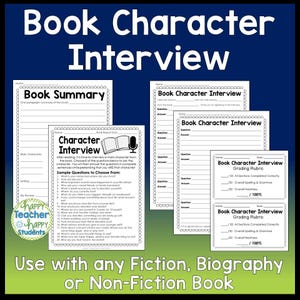 Book Character Interview Worksheet: Character Analysis Activity ...