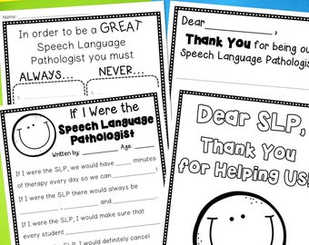 SLP Thank You Cards: Speech Language Pathologist Appreciation Gift (Digital Download)
