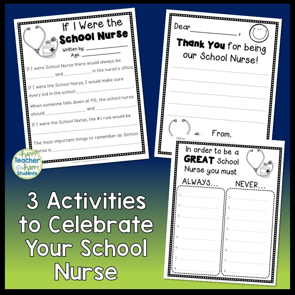 If I Were the School Nurse School Nurse Appreciation Day Thank You for