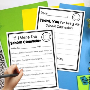 Bedankkaart voor begeleidingsadviseur | Schooldecaan bedankbriefje | Afdrukbare pdf | Als ik schooldecaan was | Kaart ondersteunend personeel