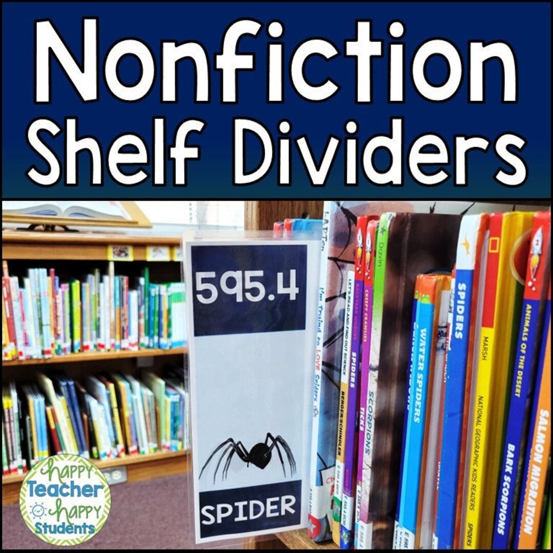 Nonfiction Library Shelf Dividers Shelf Labels for Nonfiction Books