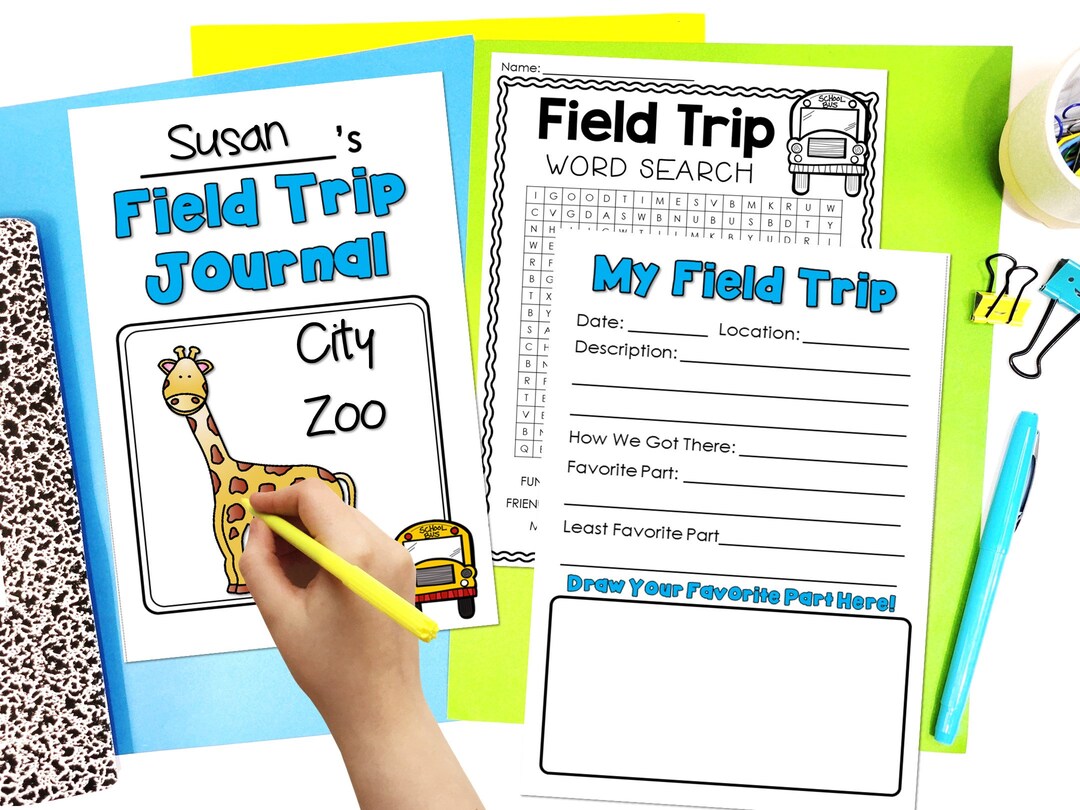 Printable Field Trip Journal, Field Trip Worksheet, Field Trip Word