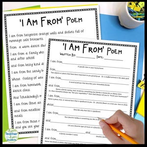 I Am From Poem Template: Biography Poetry for Kids (PDF) - Etsy