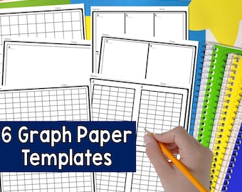 Plantilla de papel cuadriculado para matemáticas para niños: 6 diseños de papel cuadriculado (descarga digital)