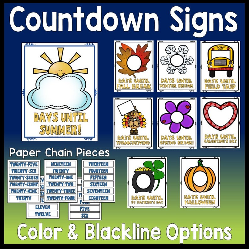 Summer Countdown Sign With Paper Chain, Countdown to Summer Activity