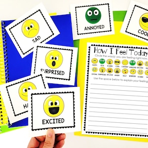 Juego de Charada de Sentimientos y Emociones para Niños, Tabla de Emociones para Niños, 18 Tarjetas de Emociones, Póster de Emociones, Actividad de Comprensión de las Emociones PDF