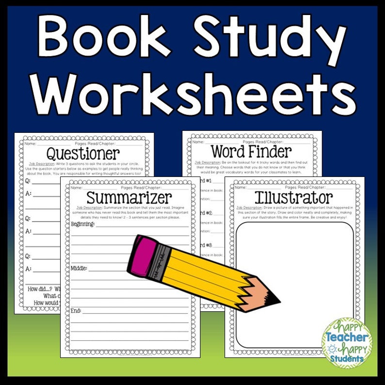 Literature Circle Role Worksheets | 4 Lit Circle Roles Worksheets for ...