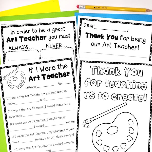 Art Teacher Appreciation Day | Thank You Card for Art Teacher | Art Teacher Gift | Digital Download | Art Teacher Thank You Note Printable