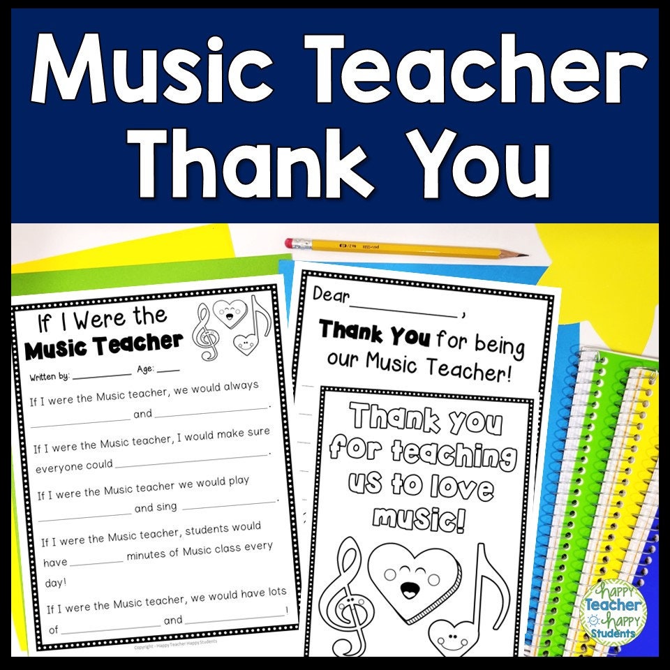 Music Teacher Appreciation Day Music Teacher Thank You Card Music