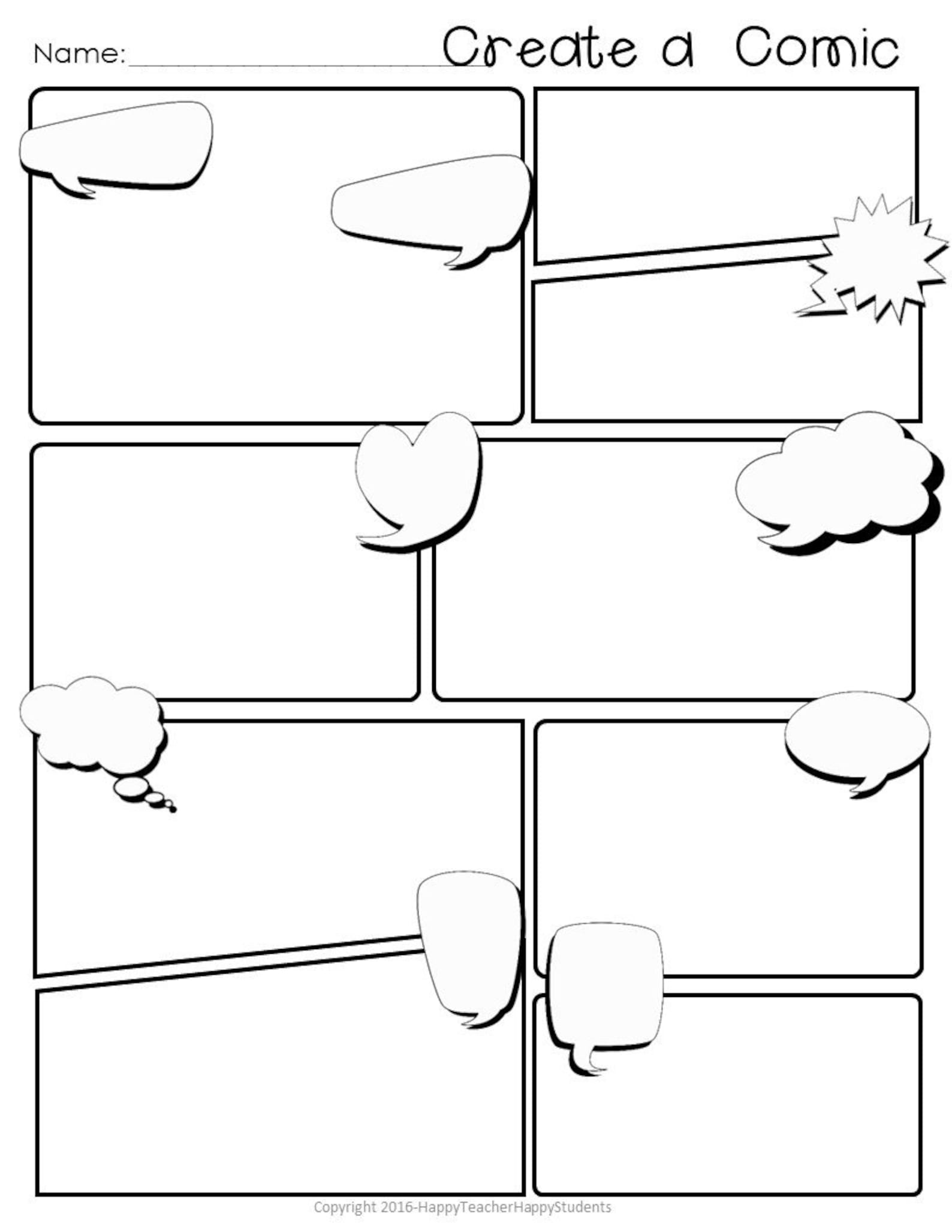 Comic Strip Templates Comic Book Paper or Graphic Novel Paper