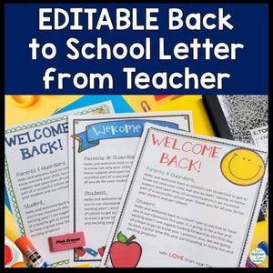 EDITABLE Welcome Back to School Letter for Parents and Students 3 EDITABLE Welcome Back to School Letter for Parents and Students 3