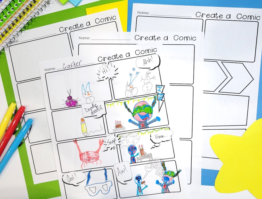 Comic Strip Templates Comic Book Paper or Graphic Novel Etsy