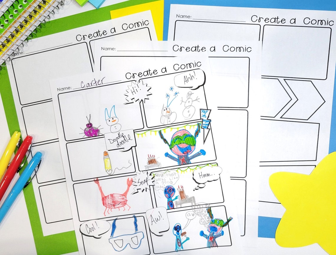 Comic Strip Templates: Blank Comic Book Paper (digital Download) - Etsy