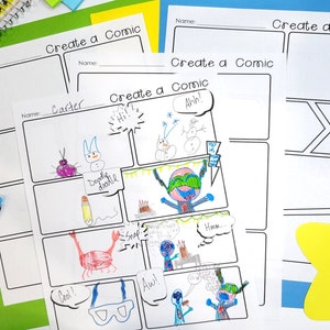 Comic Strip Templates | Comic Book Paper or Graphic Novel Paper templates, Comic Strip Paper, Create a Comic Book, Digital Download
