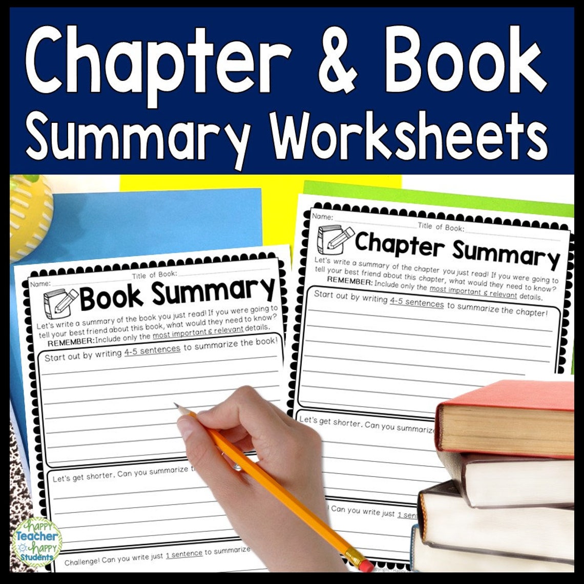 Book Summary and Chapter Summary Worksheet Templates for Fiction & Nonfiction Books Digital