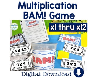 Multiplication Game | Multiplication BAM Game | Multiplication Zap, Kaboom | Printable Multiplication Game for Kids | Multiplication Facts