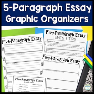 Aufsatz Grafik Organizer: 5 Absatz Vorlage mit Tipps (Digitaler Download) Bild 4
