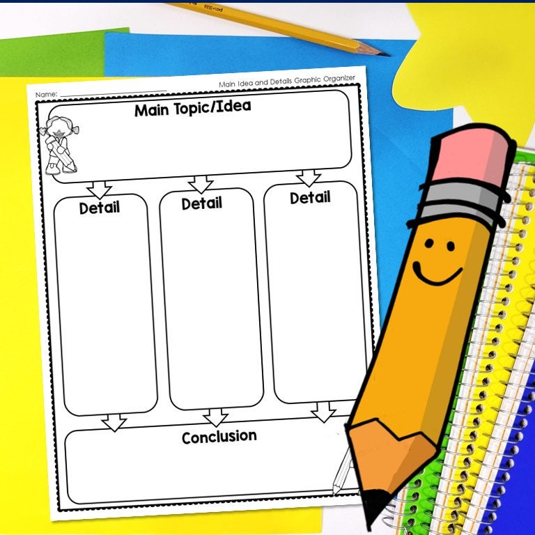 Main Idea and Details Graphic Organizer, Main Idea Graphic Organizer