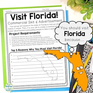 Florida Project | Create a Commercial and Poster | Florida Research Project | State of Florida Research Activity for Kids | Florida Activity