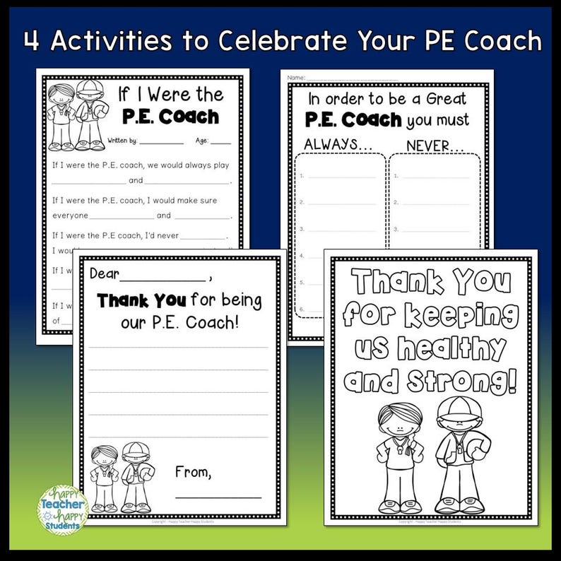 Writing Pe PE Teacher Appreciation Card | P.E. Teacher Appreciation Day | Thank ...