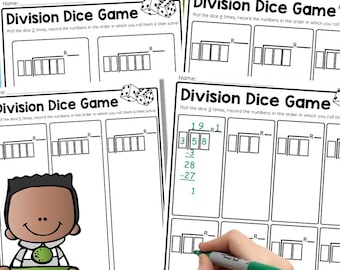 Long Division Dice Game | FUN Long Division Practice with 4 Levels of Difficulty (Digital Download PDF)
